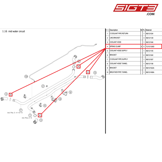 SPRING CLAMP - 7L5121326D [PORSCHE 992.1 GT3 Cup]