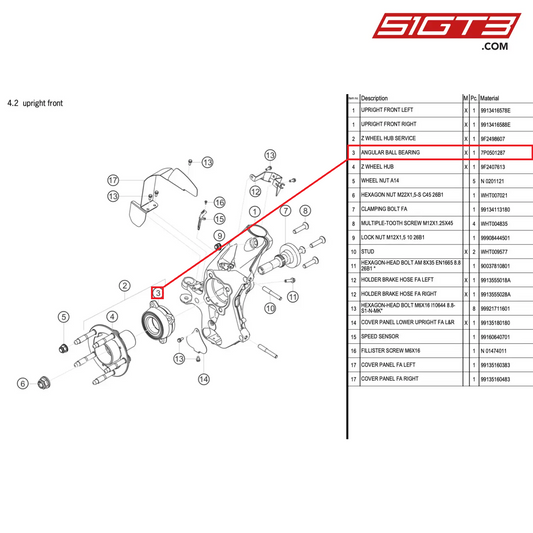 ANGULAR BALL BEARING - 7P0501287 [PORSCHE 718 Cayman GT4 RS Clubsport]