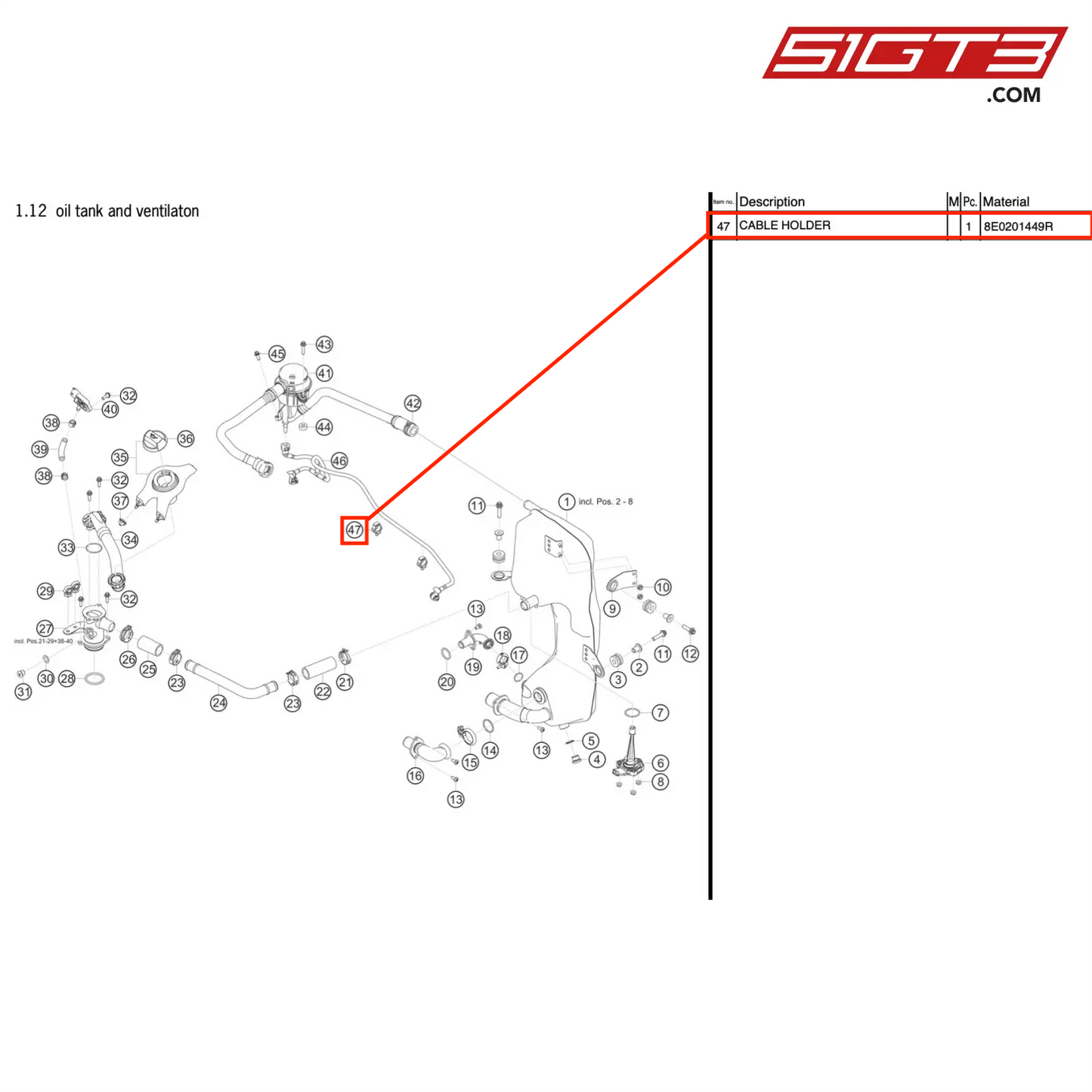 CABLE HOLDER - 8E0201449R [PORSCHE 911 GT3 Cup Type 991 (GEN 2)]