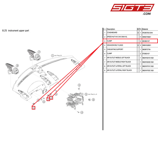 CLAMP - 8E0853107 [PORSCHE 718 Cayman GT4 RS Clubsport]