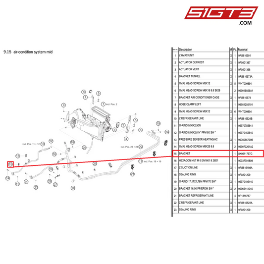 BRACKET - 8K0611797G [PORSCHE 992.1 GT3 R]