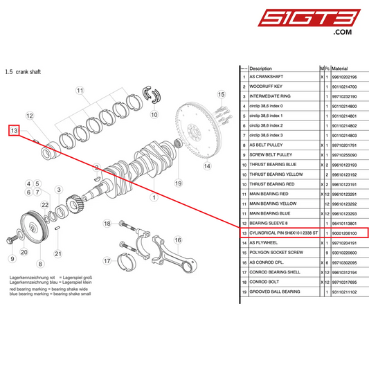 ZYLINDERSTIFT 5H8X10 I 2338 ST - 90001206100 [PORSCHE 997.2 GT3 Cup]