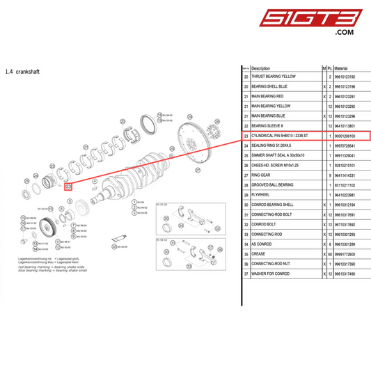 CYLINDRICAL PIN 5H8X10 I 2338 ST - 90001206100 [PORSCHE 996 GT3 Cup]