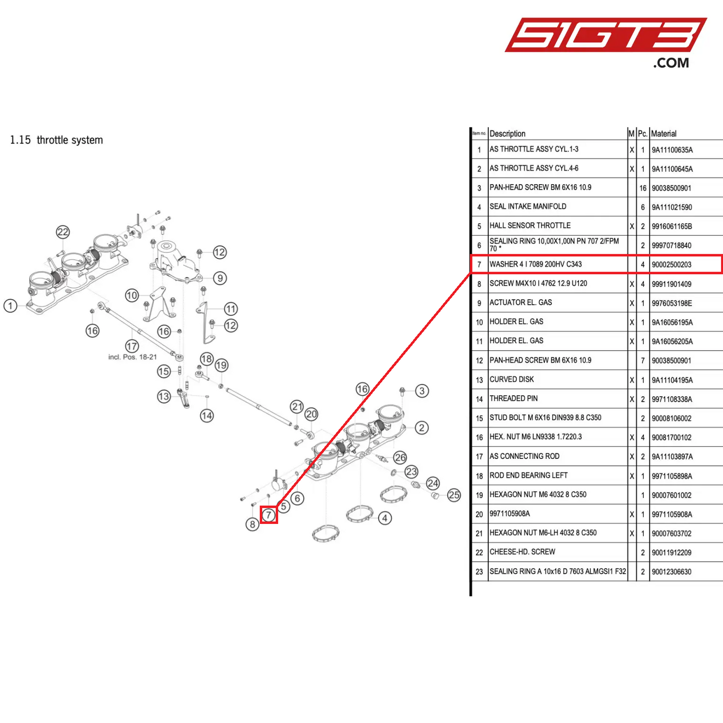 WASHER 4 I 7089 200HV C343 - 90002500203 [PORSCHE 911 GT3 R Type 991 (GEN 2)]