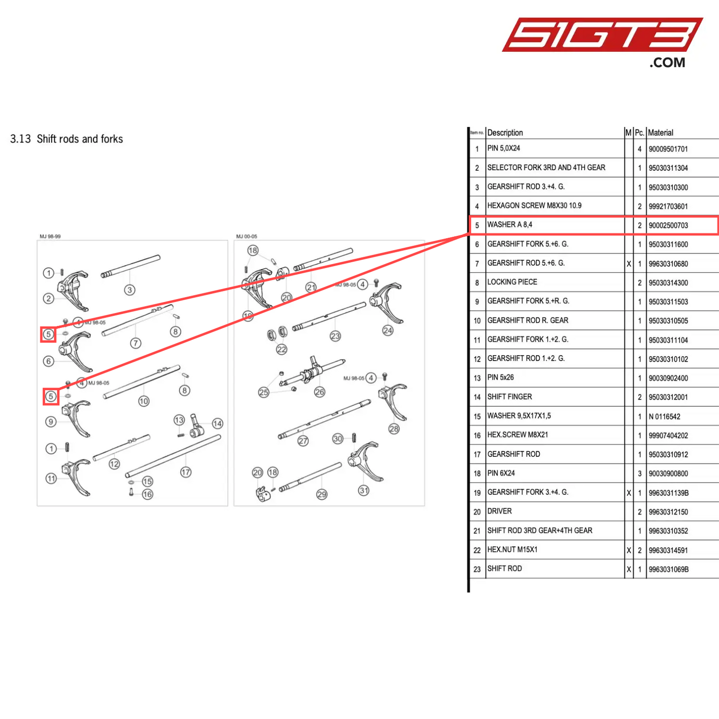 WASHER A 8,4 - 90002500703 [PORSCHE 996 GT3 Cup]