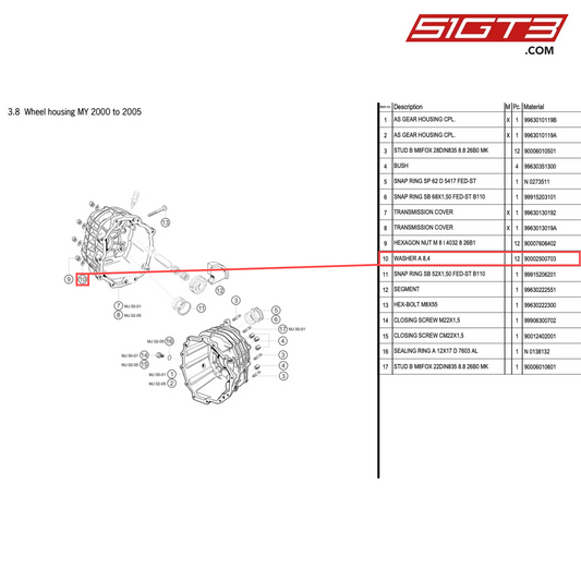 WASHER A 8,4 - 90002500703 [PORSCHE 996 GT3 Cup]