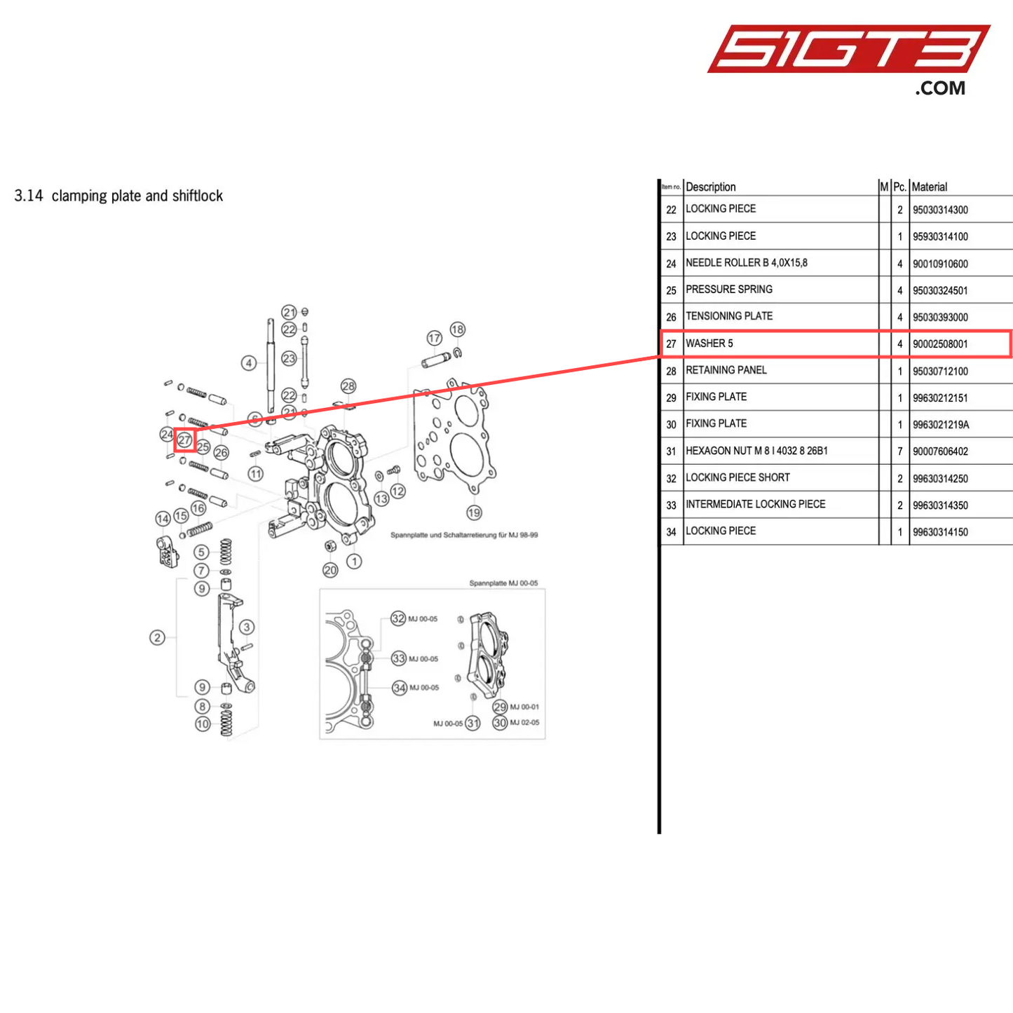 WASHER 5 - 90002508001 [PORSCHE 996 GT3 Cup]