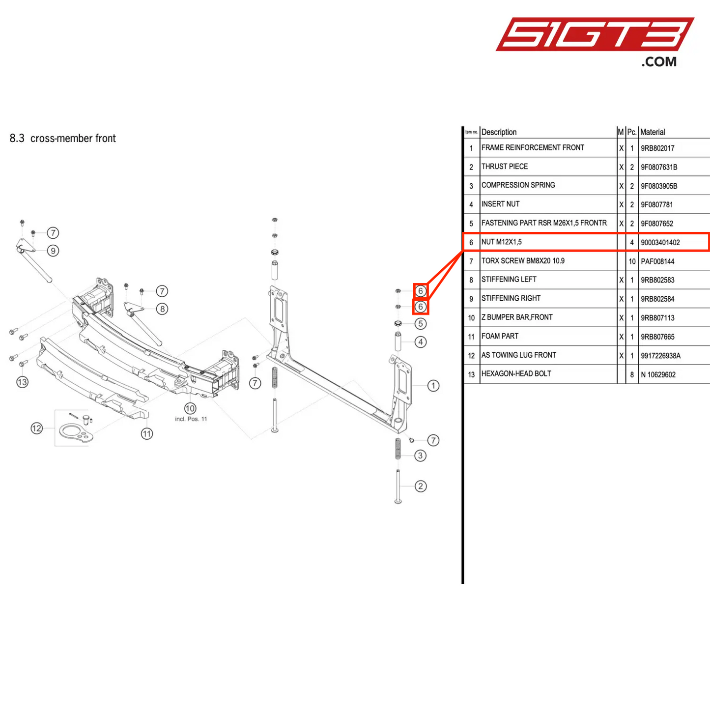 NUT M12X1,5 - 90003401402 [PORSCHE 992.1 GT3 R]