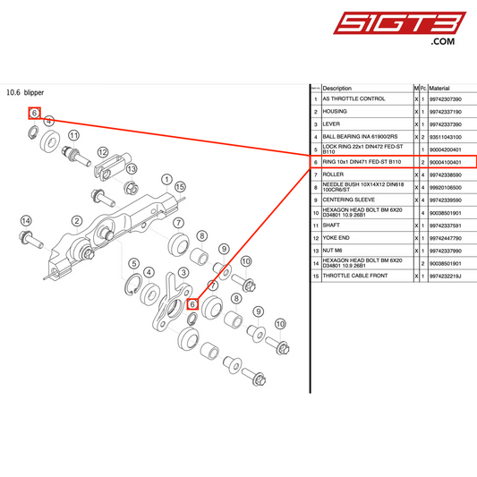 RING 10x1 DIN471 FED-ST B110 - 90004100401 [PORSCHE 997.2 GT3 Cup]