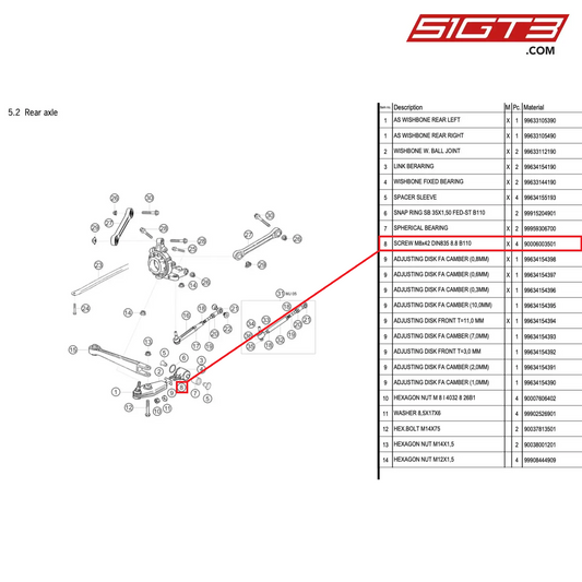 HEX.BOLT M14X75 - 90037813501 [PORSCHE 996 GT3 Cup]