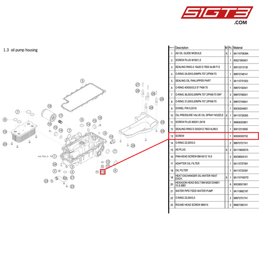 SCREW - 90006300702 [PORSCHE 911 GT3 R Type 991 (GEN 2)]