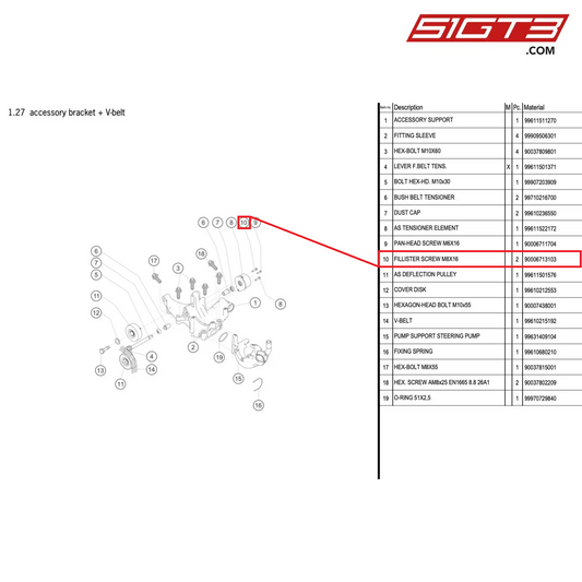 FILLISTER SCREW M8X16 - 90006713103 [PORSCHE 996 GT3 Cup]