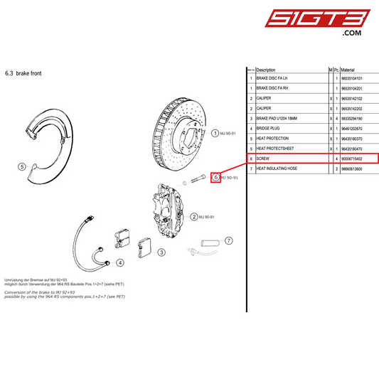 SCREW - 90006715402 [PORSCHE 964 Cup]