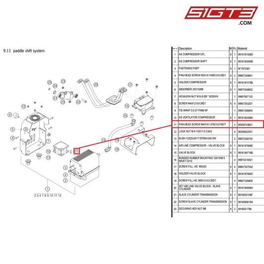 PAN-HEAD SCREW M4X14 I 4762 8.8 R677 - 90006743601 [PORSCHE 911 GT3 Cup Type 991 (GEN1)]