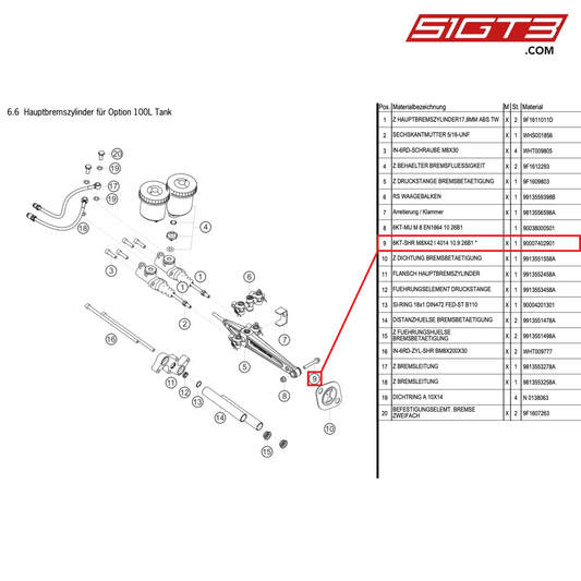 HEXAGON NUT M8X42 I 4014 10.9 26B1 - 90007402901 [PORSCHE Cayman 981 GT4 Clubsport]