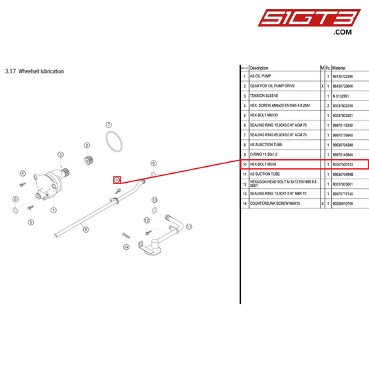 HEX-BOLT M5X8 - 90007500103 [PORSCHE 996 GT3 Cup]