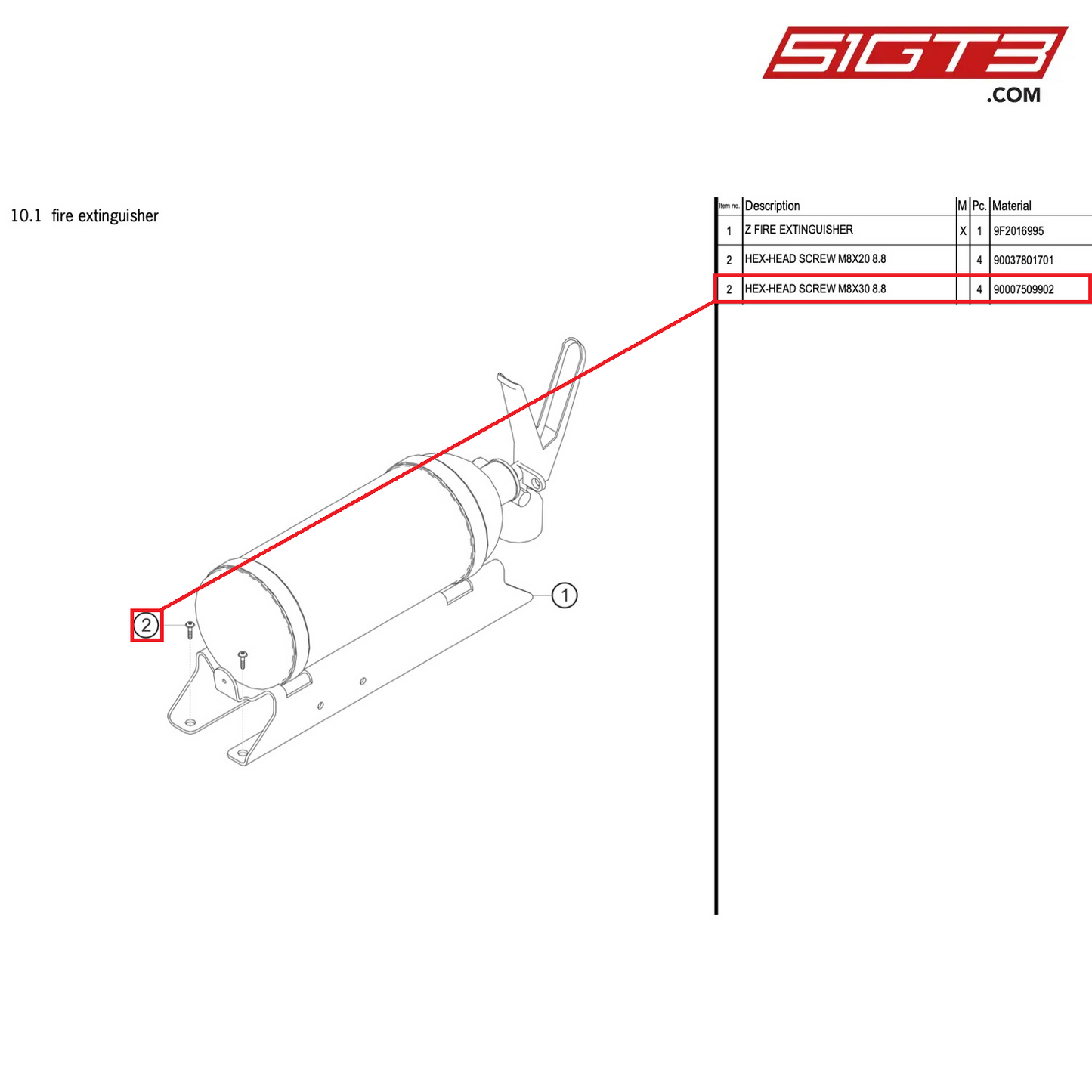 HEX-HEAD SCREW M8X30 8.8 - 90007509902 [PORSCHE 718 Cayman GT4 Clubsport]