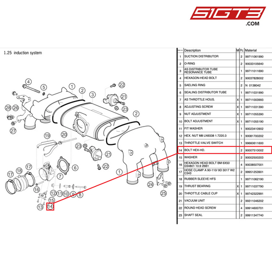 BOLT HEX-HD. - 90007510002 [PORSCHE 997.2 GT3 Cup]
