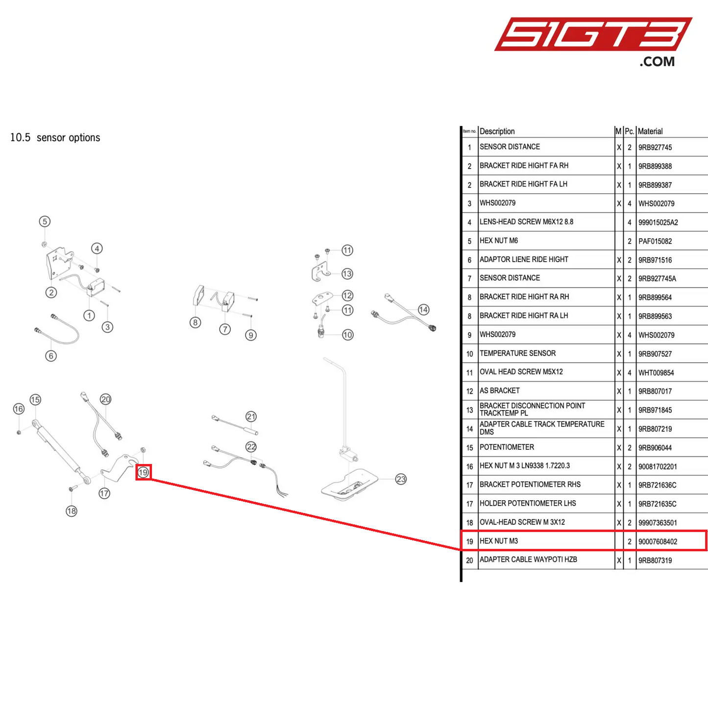 HEX NUT M3 - 90007608402 [PORSCHE 992.1 GT3 R]