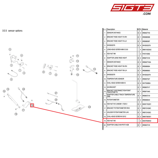 HEX NUT M3 - 90007608402 [PORSCHE 992.1 GT3 R]