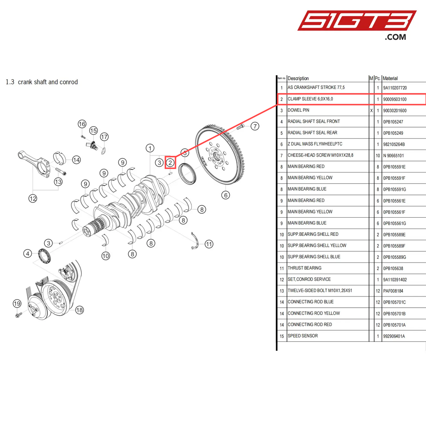 CLAMP SLEEVE 6,0X16,0 - 90009503100 [PORSCHE 718 Cayman GT4 Clubsport]