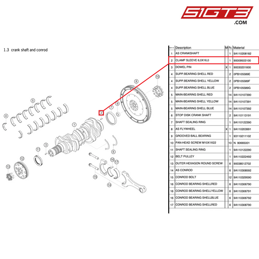 CLAMP SLEEVE 6,0X16,0 - 90009503100 [PORSCHE 991.2 GT3 Cup]