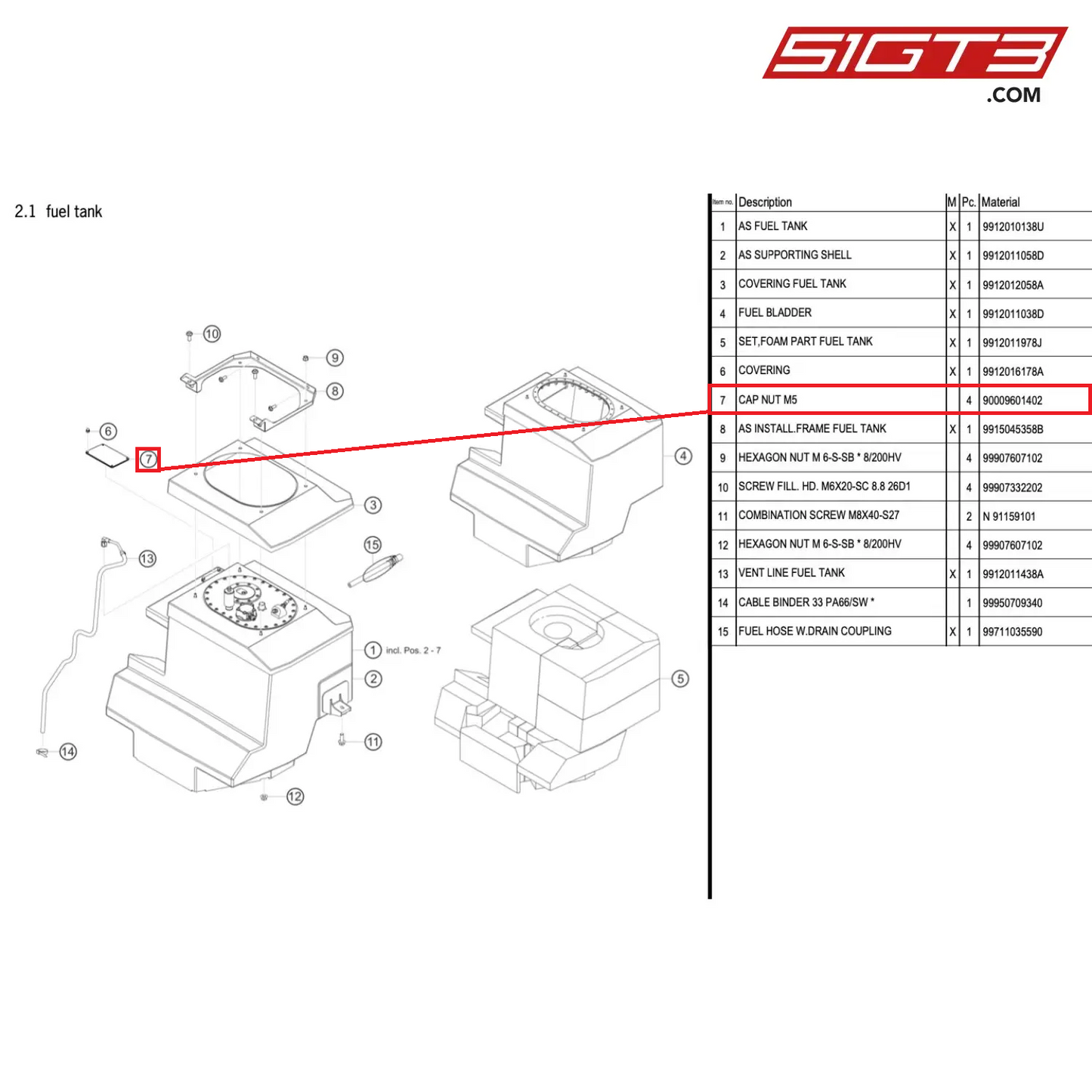 CAP NUT M5 - 90009601402 [PORSCHE 991.1 GT3 Cup (2017)]