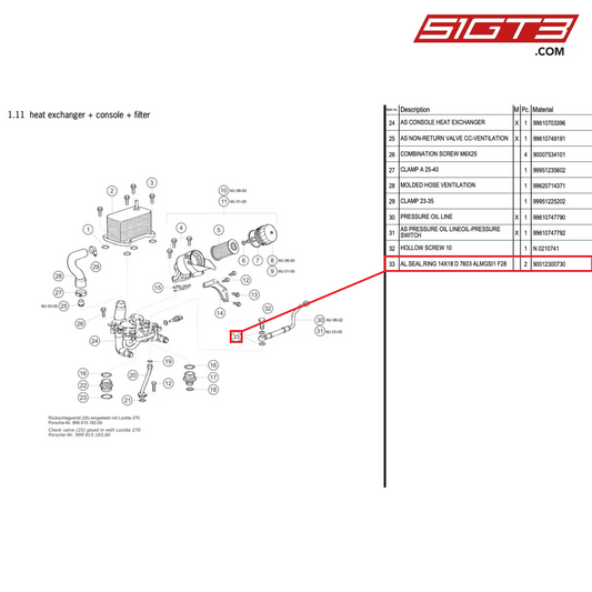 AL.SEAL.RING 14X18 D 7603 ALMGSI1 F28 - 90012300730 [PORSCHE 996 GT3 Cup]