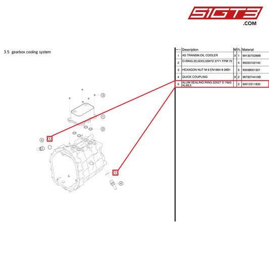 ALUM.SEALING RING 22X27 D 7603 AL99,5 - 90012311830 [PORSCHE 991.1 GT3 R]