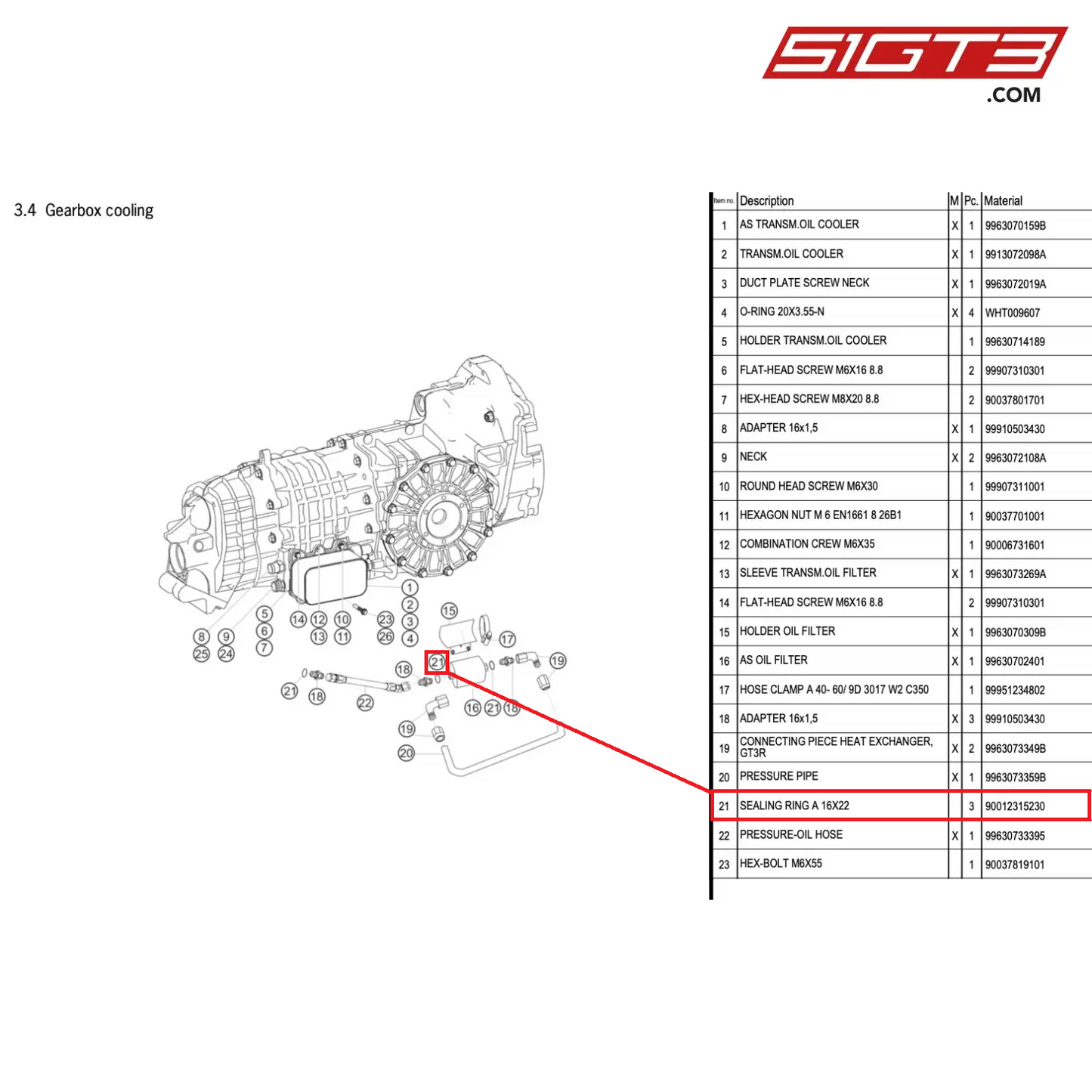 SEALING RING A 16X22 - 90012315230 [PORSCHE 996 GT3 Cup]