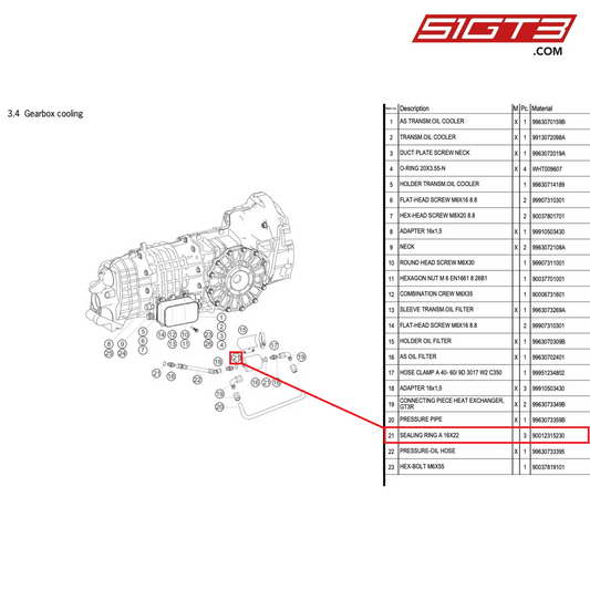 SEALING RING A 16X22 - 90012315230 [PORSCHE 996 GT3 Cup]