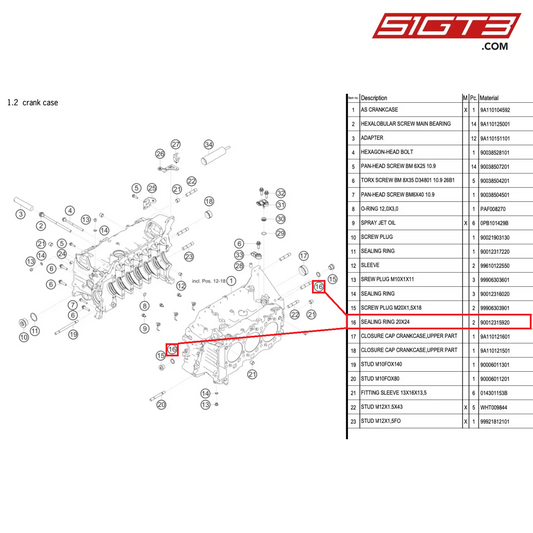 SEALING RING 20X24 - 90012315920 [PORSCHE 991.1 GT3 Cup (2017)]