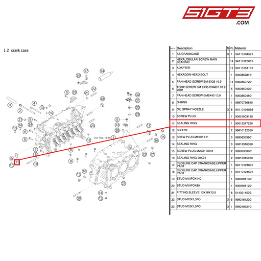 SEALING RING - 90012317220 [PORSCHE 991.2 GT3 Cup]