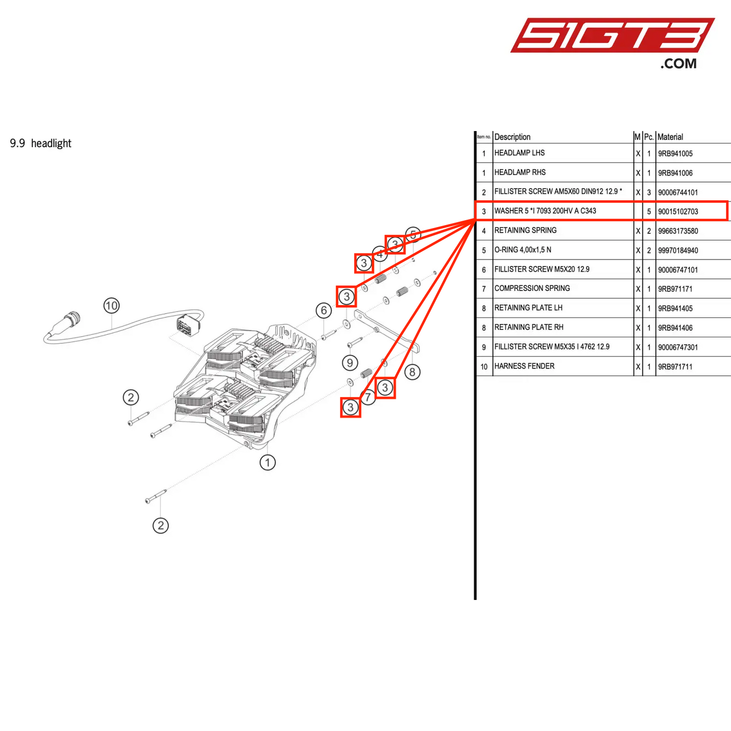 WASHER 5 *I 7093 200HV A C343 - 90015102703 [PORSCHE 992.1 GT3 R]