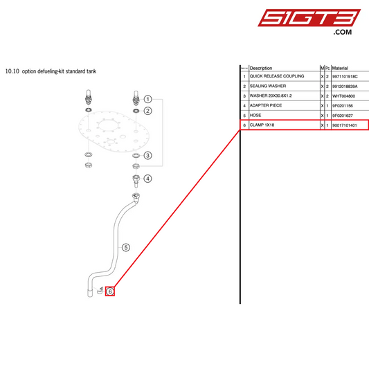CLAMP 1X18 - 90017101401 [PORSCHE 991.2 GT3 Cup]