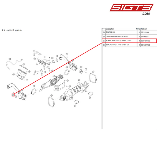 SCREW PLUG M18x1,5 DIN908 1.4301 - 90021901500 [PORSCHE 718 Cayman GT4 Clubsport]