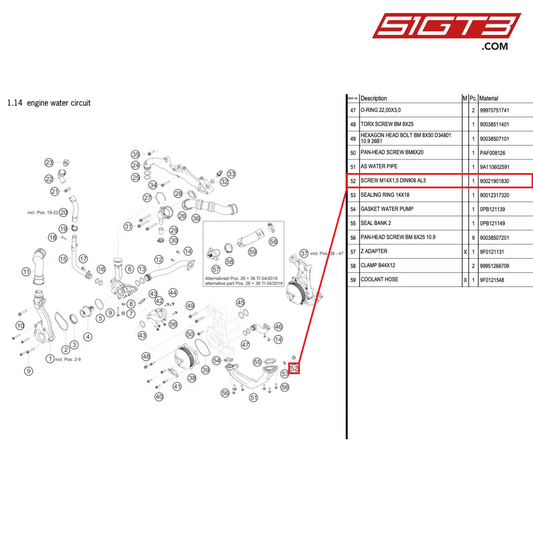 SCREW M14X1,5 DIN908 AL3 - 90021901830 [PORSCHE 991.1 GT3 Cup (2017)]