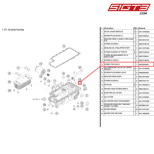 DOWEL PIN 5,0X18 - 90030204601 [PORSCHE 991.2 GT3 Cup]