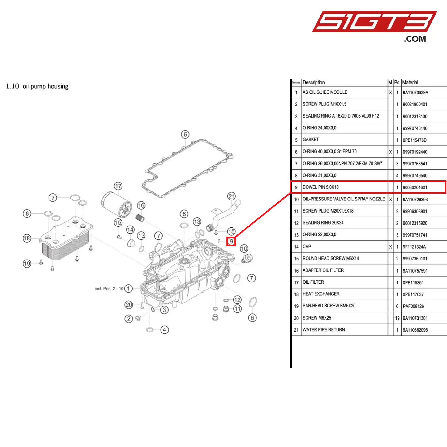 DOWEL PIN 5,0X18 - 90030204601 [PORSCHE 991.1 GT3 Cup (2017)]