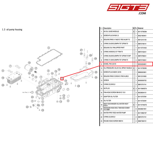 DOWEL PIN 5,0X18 - 90030204601 [PORSCHE 911 GT3 R Type 991 (GEN 2)]