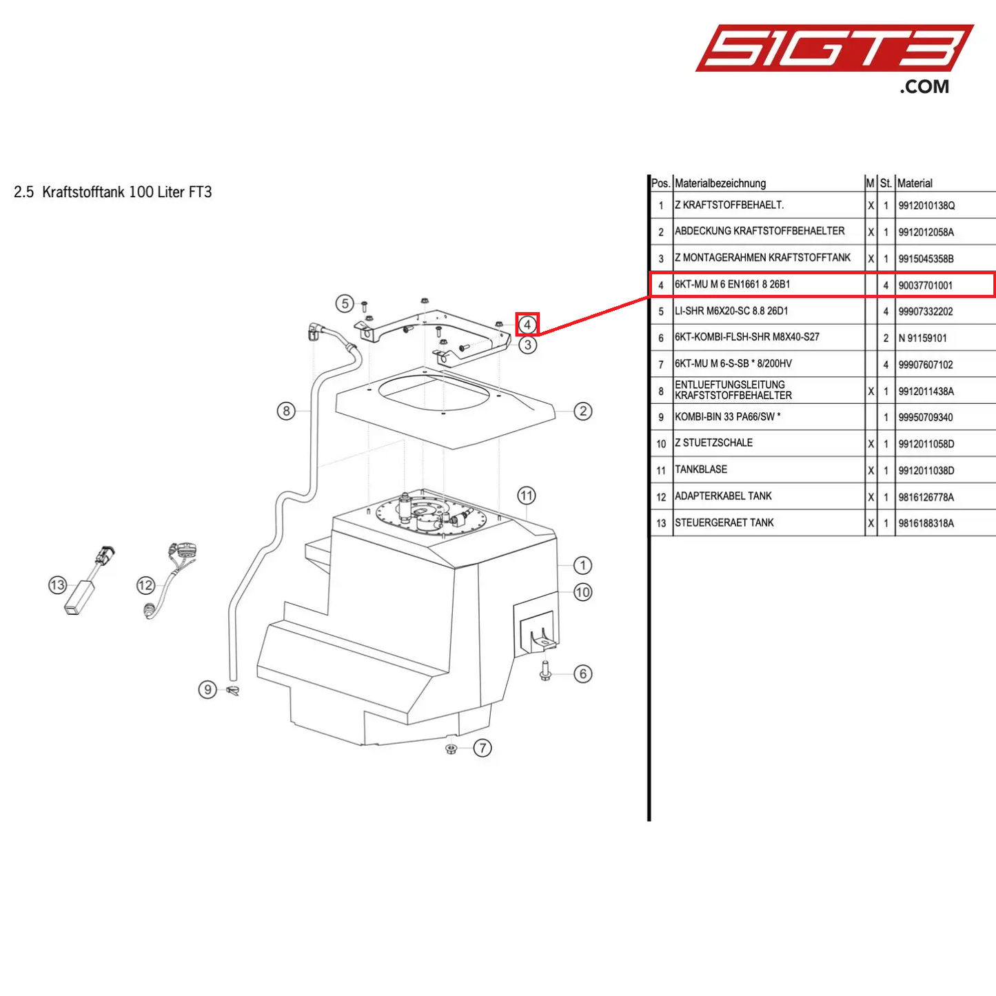 HEXAGON NUT M 6 EN1661 8 26B1 - 90037701001 [PORSCHE Cayman 981 GT4 Clubsport]