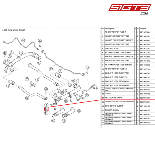 SECHSKANTSCHRAUBE - 90037801301 [PORSCHE 997.2 GT3 Cup]