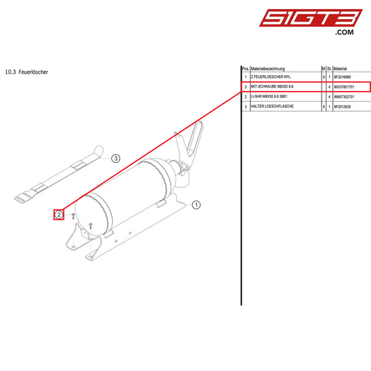 HEX-HEAD SCREW M8X20 8.8 - 90037801701 [PORSCHE Cayman 981 GT4 Clubsport]