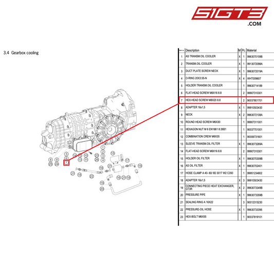 HEX-HEAD SCREW M8X20 8.8 - 90037801701 [PORSCHE 996 GT3 Cup]