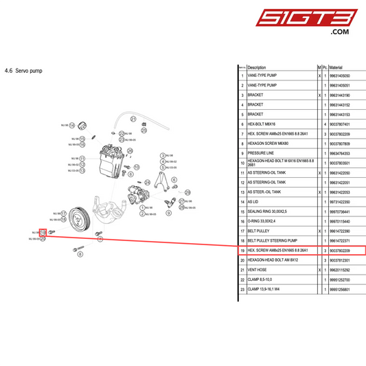 HEX. SCREW AM8x25 EN1665 8.8 26A1 - 90037802209 [PORSCHE 996 GT3 Cup]