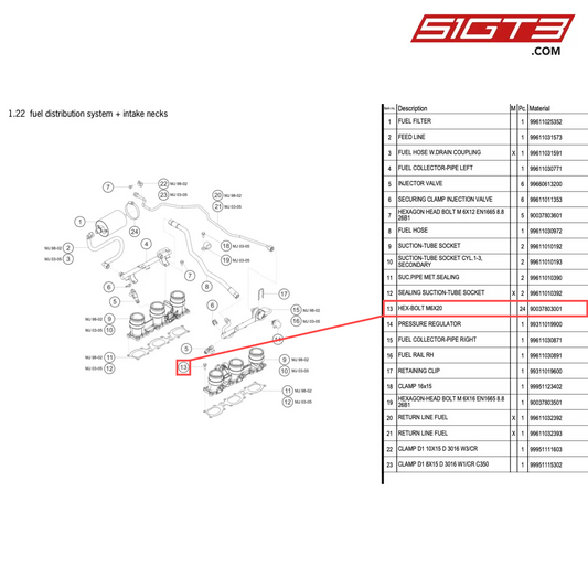 HEX-BOLT M6X20 - 90037803001 [PORSCHE 996 GT3 Cup]