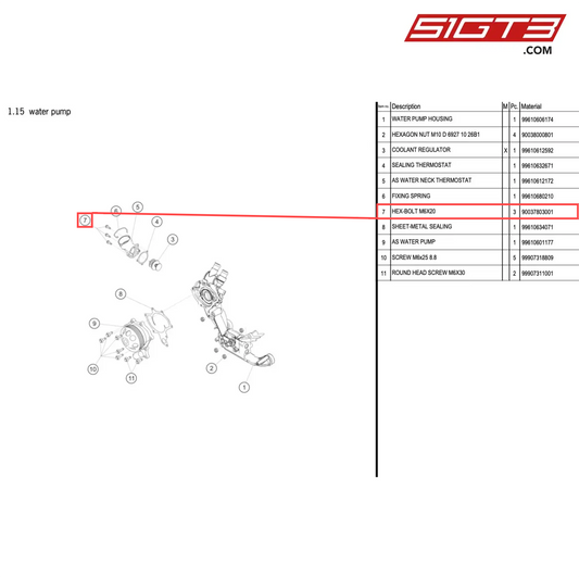 HEX-BOLT M6X20 - 90037803001 [PORSCHE 996 GT3 Cup]