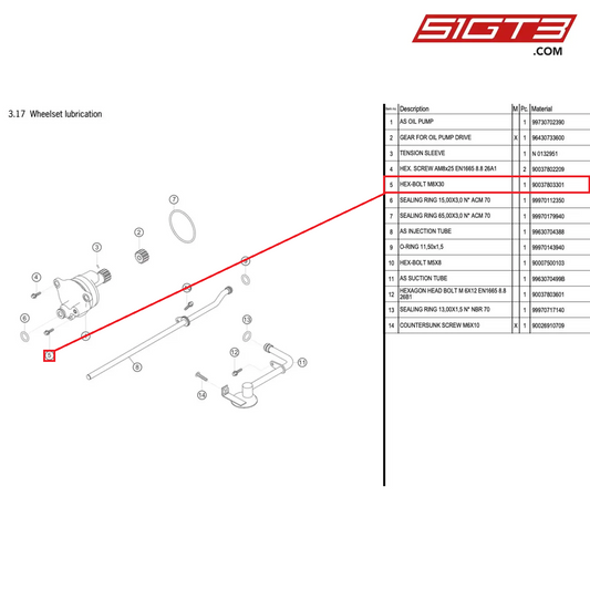 HEX-BOLT M8X30 - 90037803301 [PORSCHE 996 GT3 Cup]