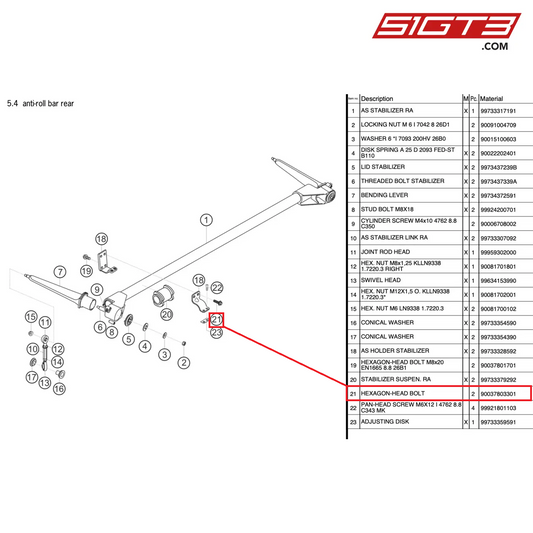 HEX-BOLT M8X30 - 90037803301 [PORSCHE 997.2 GT3 Cup]