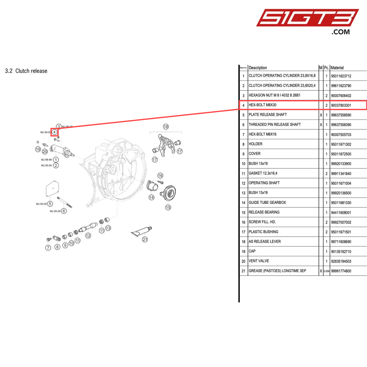 HEX-BOLT M8X30 - 90037803301 [PORSCHE 996 GT3 Cup]